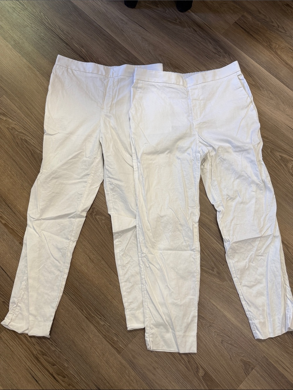 Set of 2 Banana Republic White linen High Rise Tapered Pants